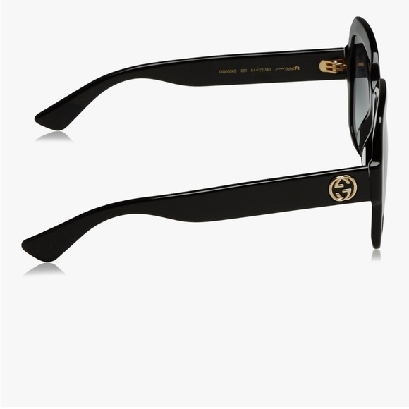 Authentic Gucci Black Sunglasses w/Gold Accents- NWOT! Perfect condition GG0036S - Picture 3 of 11